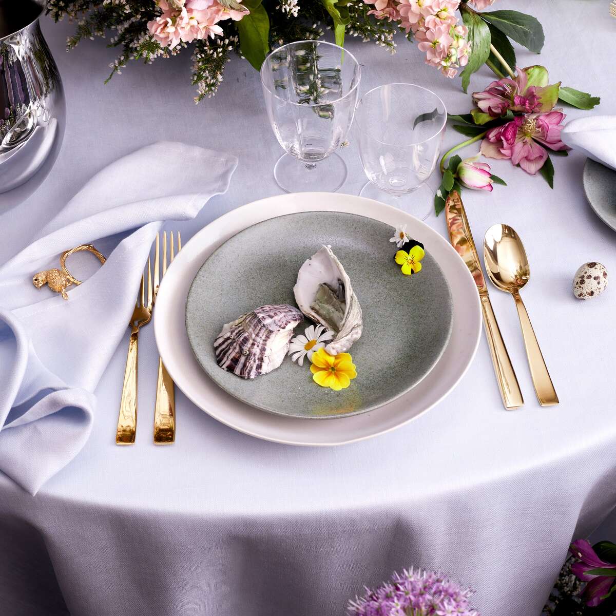 L'Objet Terra Soup Plate - Seafoam Soup Plates & Rimmed Soup Bowl, lifestyle view