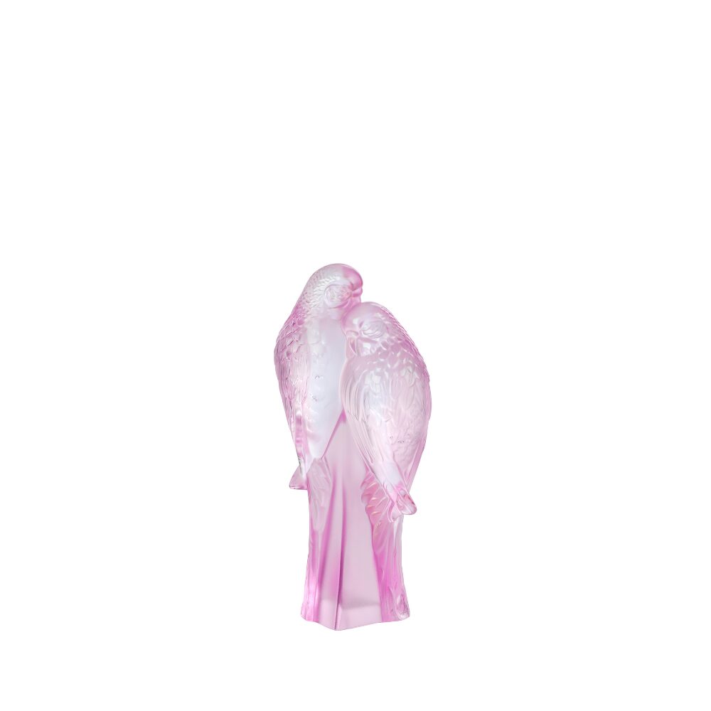 Lalique 2 Parakeets Sculpture, alternate view