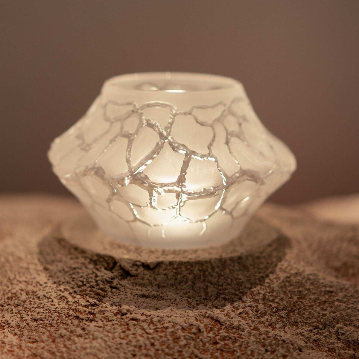 Lalique Caldera Small Vase-votive Candleholder, alternate view