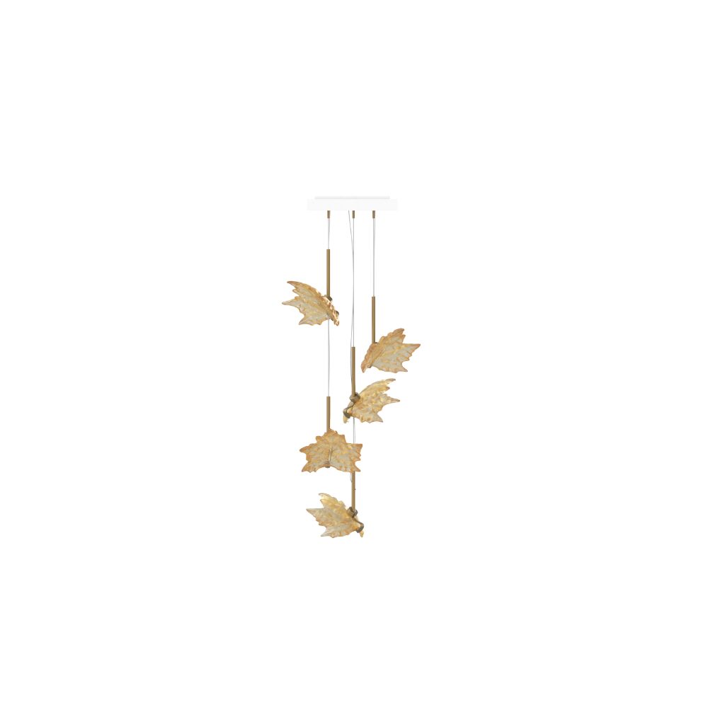 Lalique Champs-Élysées Liana, Medium Size, 5 Leaves Close To Ceiling Light Fixture