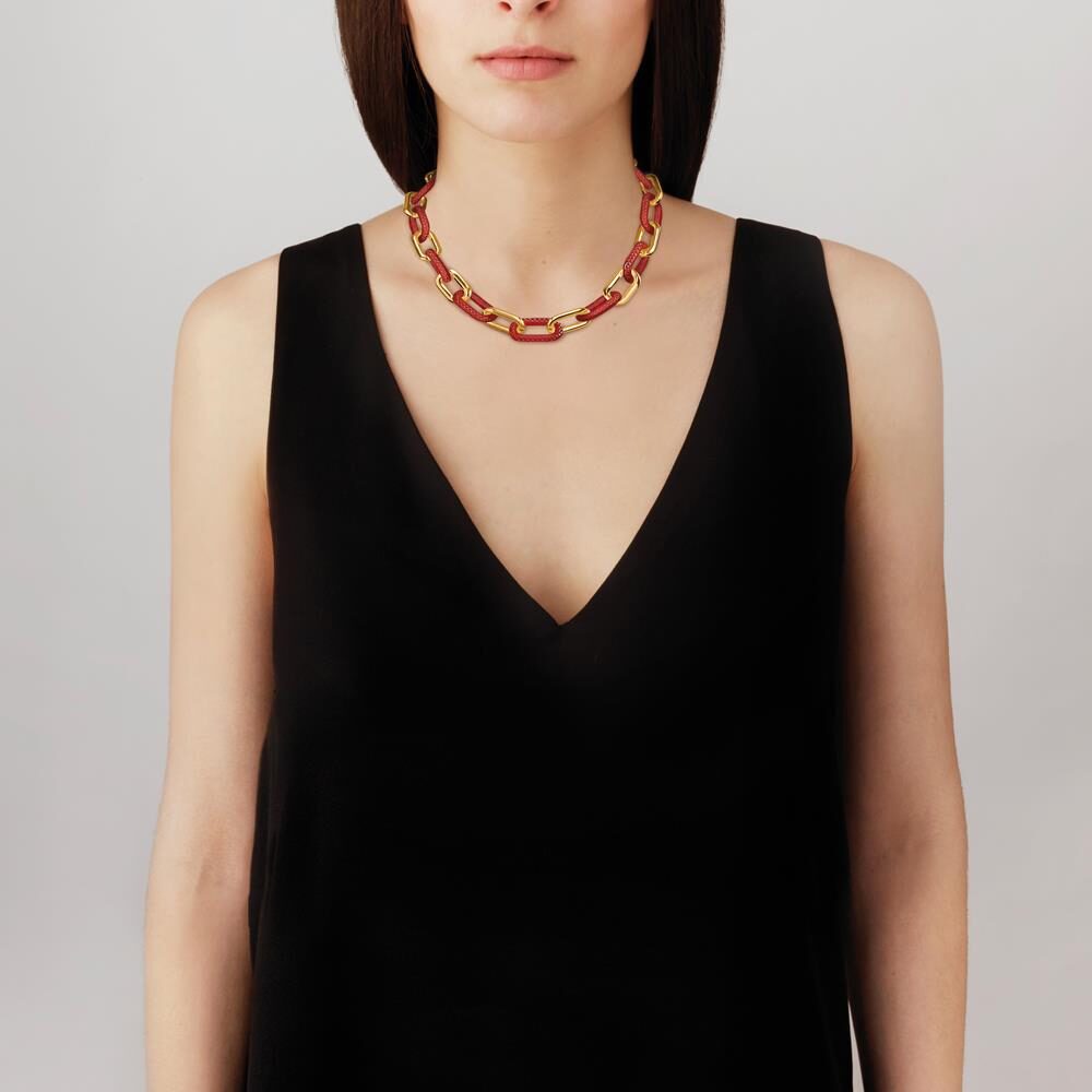 Lalique Empreinte Animale Necklace 12 Crystals, detail view