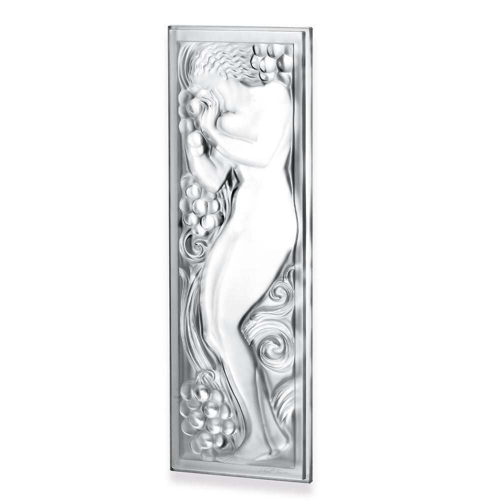 Lalique Figurine Et Raisins Decorative Panel Wall Sculpture