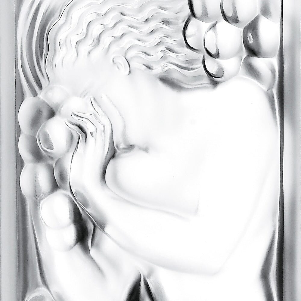 Lalique Figurine Et Raisins Decorative Panel Wall Sculpture, alternate view