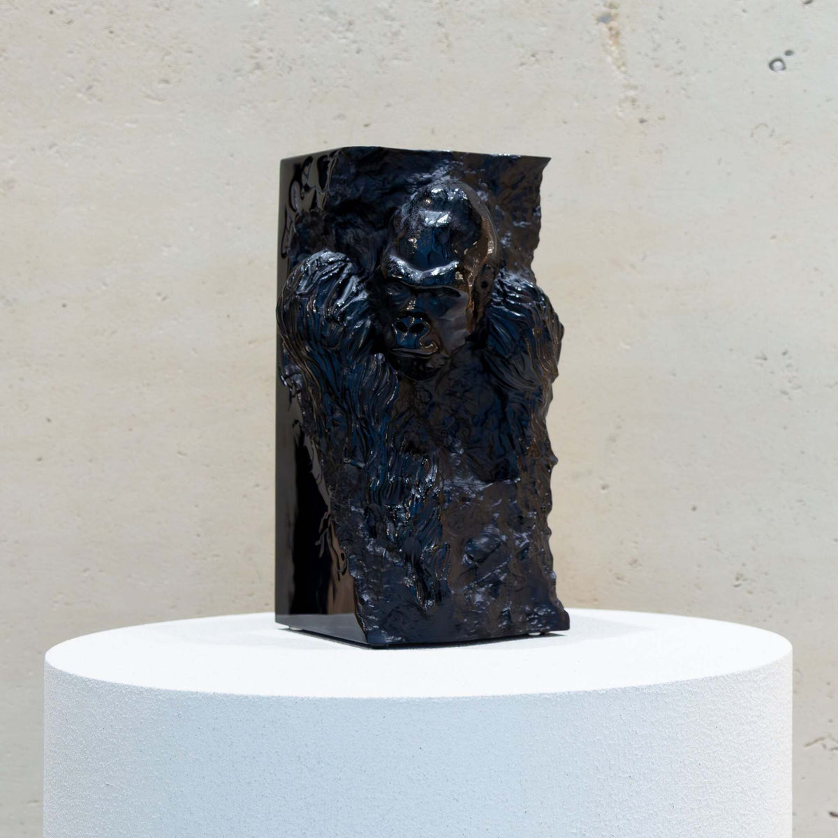 Lalique Gorilla Sculpture, alternate view
