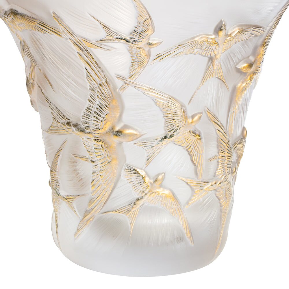Lalique Hirondelles Flared Vase, alternate view