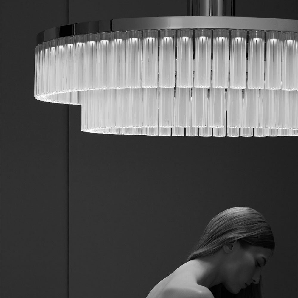 Lalique Orgue Chandelier, alternate view