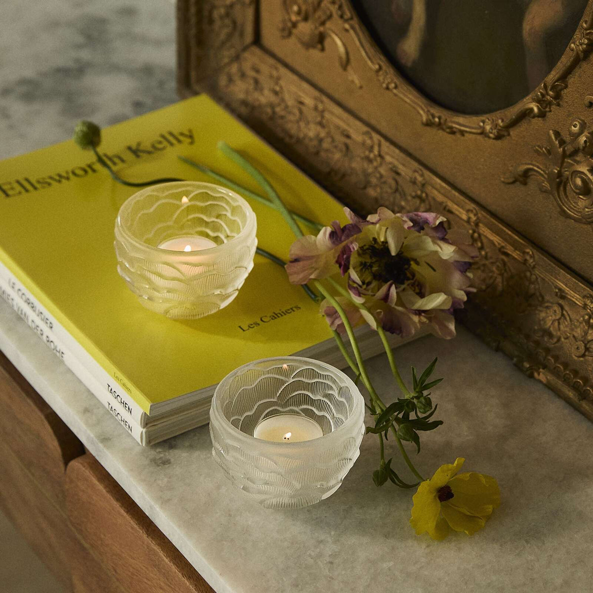 Lalique Pivoine Votive Candleholder, alternate view