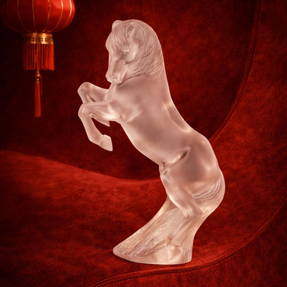 Lalique Prancing Horse Sculpture, Large Size, alternate view