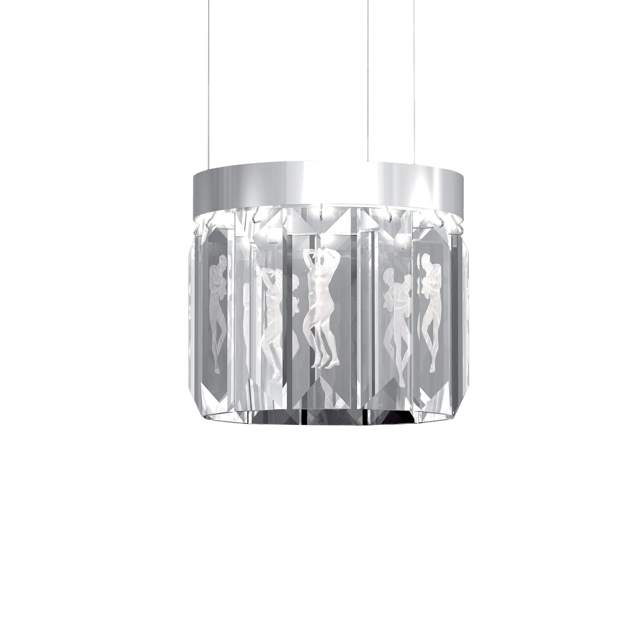 Lalique Serene 12 Prisms Chandelier, Circular