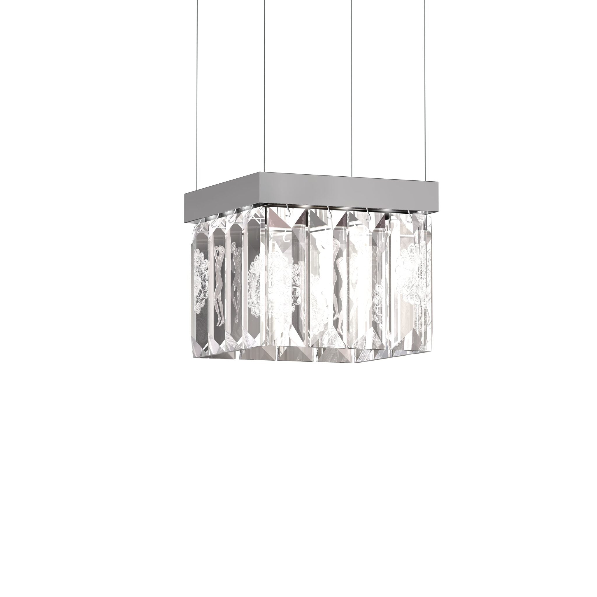 Lalique Serene 16 Prisms Chandelier, Square