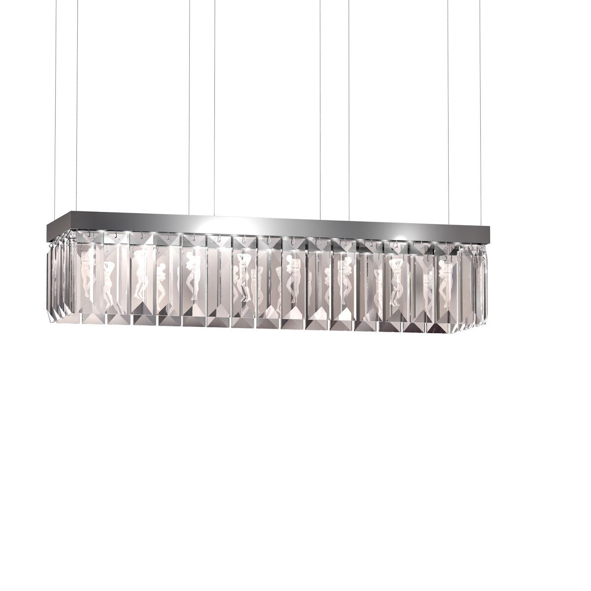 Lalique Serene 40 Prisms Chandelier, Rectangular