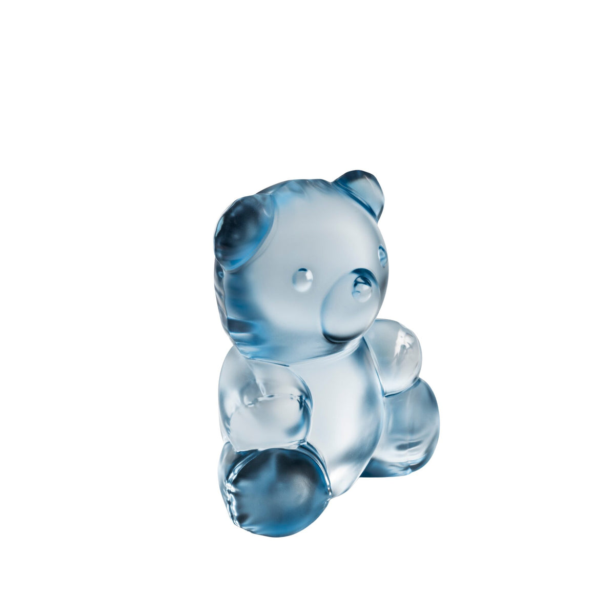 Lalique Teddy Air Large Sculpture in Blue Luster, view 3
