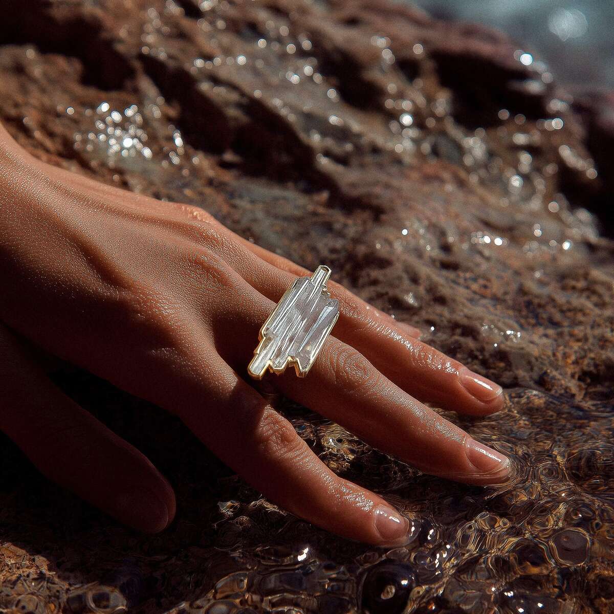Lalique Terramineral Double Ring, alternate view