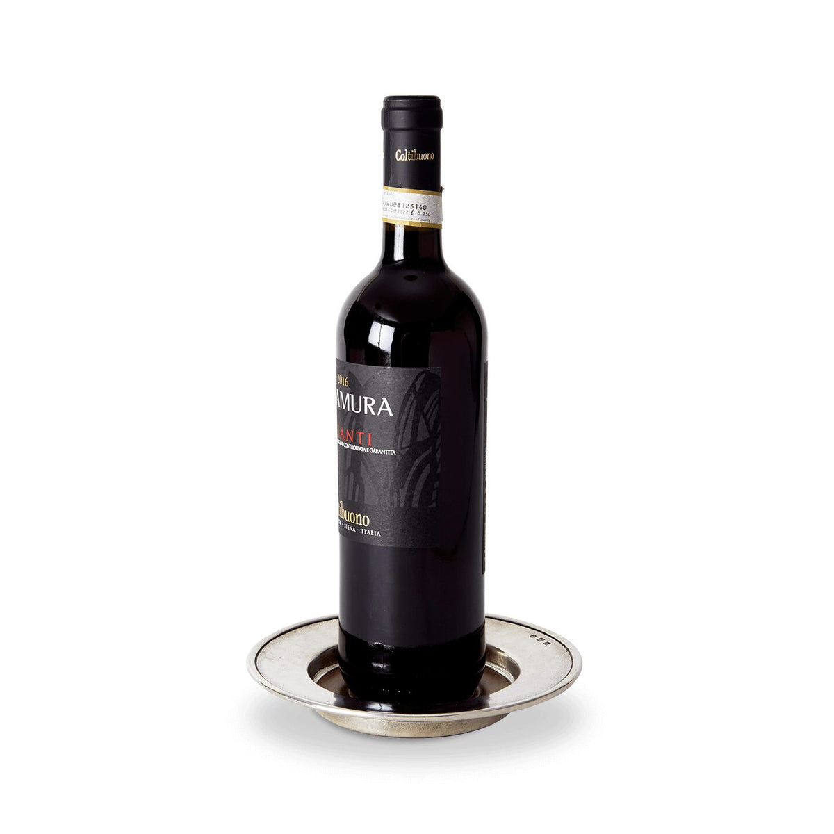 Match Pewter Convivio Bottle Coaster with Wood Insert, alternate view