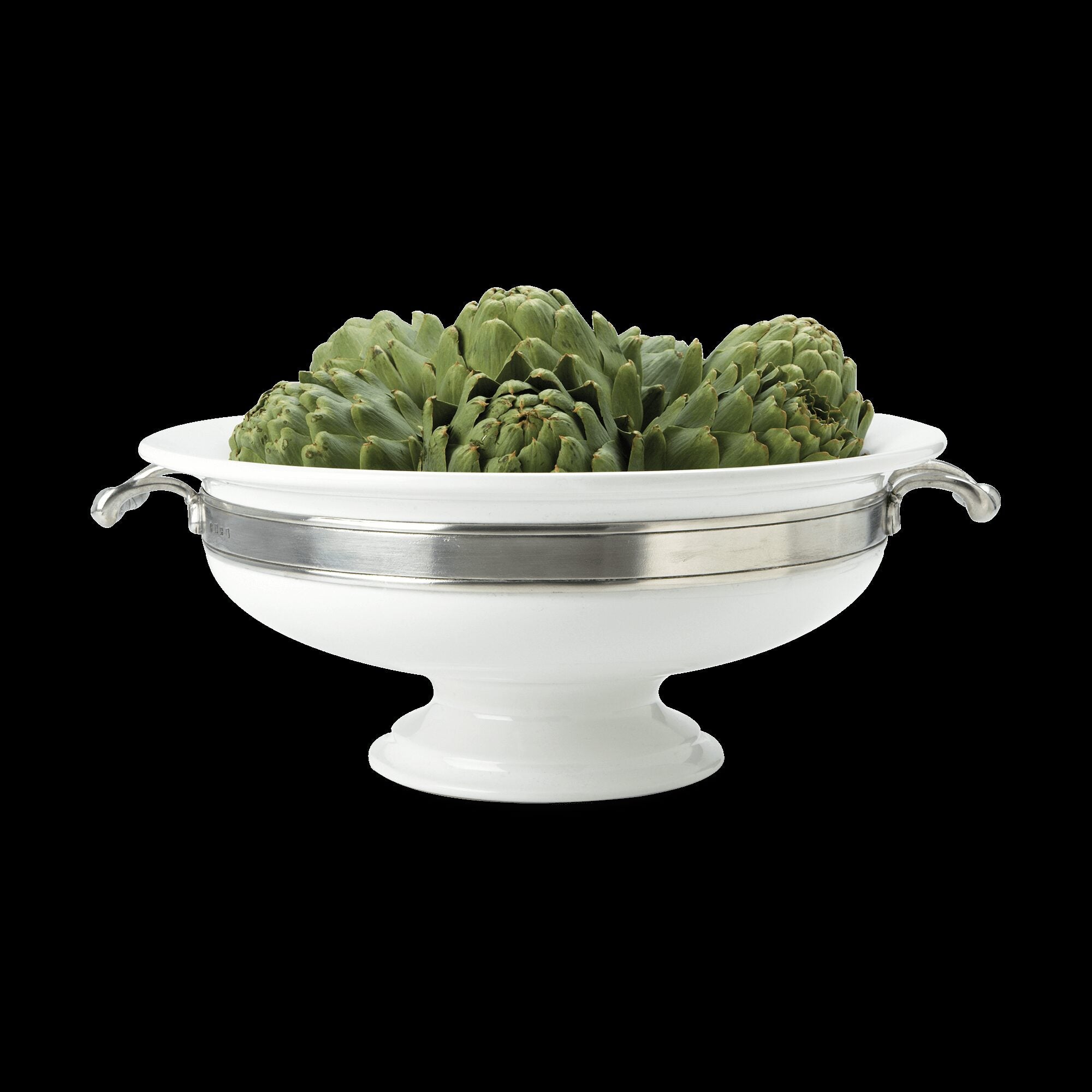 Match Pewter Convivio Centerpiece with Handles Centerpiece Serving Bowl