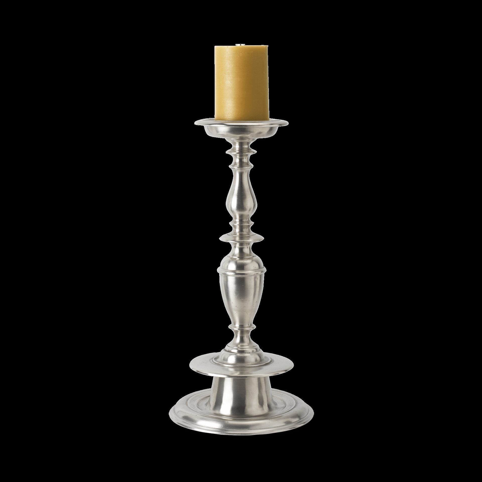 Match Pewter Gigante Pillar Candlestick Candlestick Holder β w/ Taper Attachment