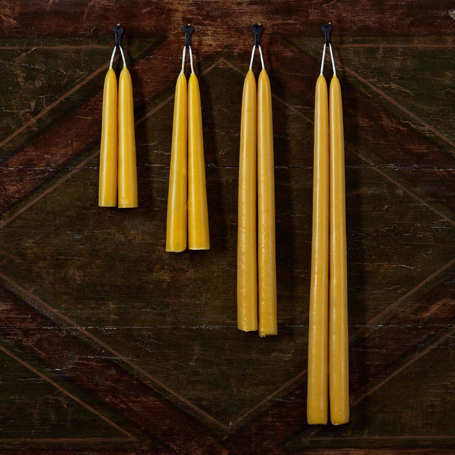Match Pewter Gold Beeswax Tapers (pair) Scented Candle — 8"