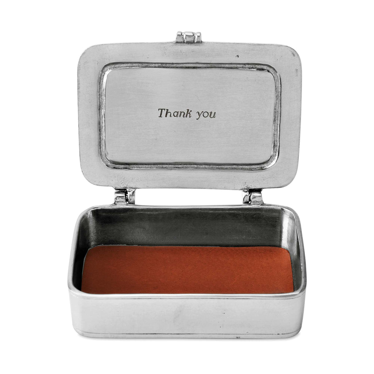 Match Pewter “Grazie” Box — Small, Brown Leather Insert