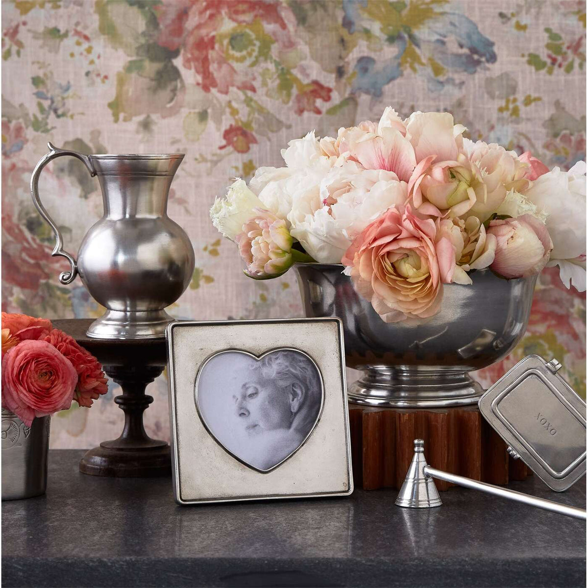 Match Pewter Heart in Square Frame, alternate view