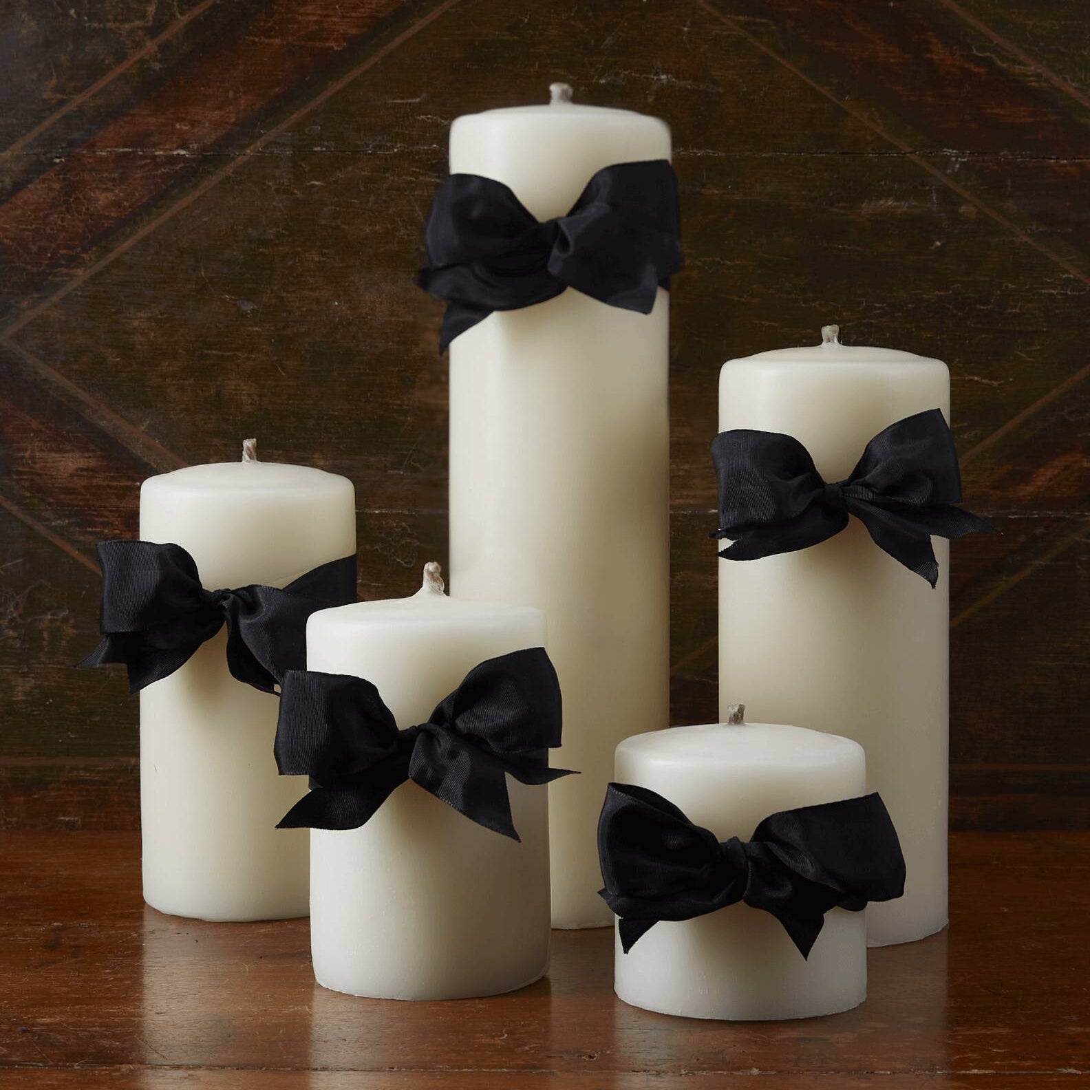 Match Pewter Ivory Beeswax Smooth Pillar Scented Candle — 8" H