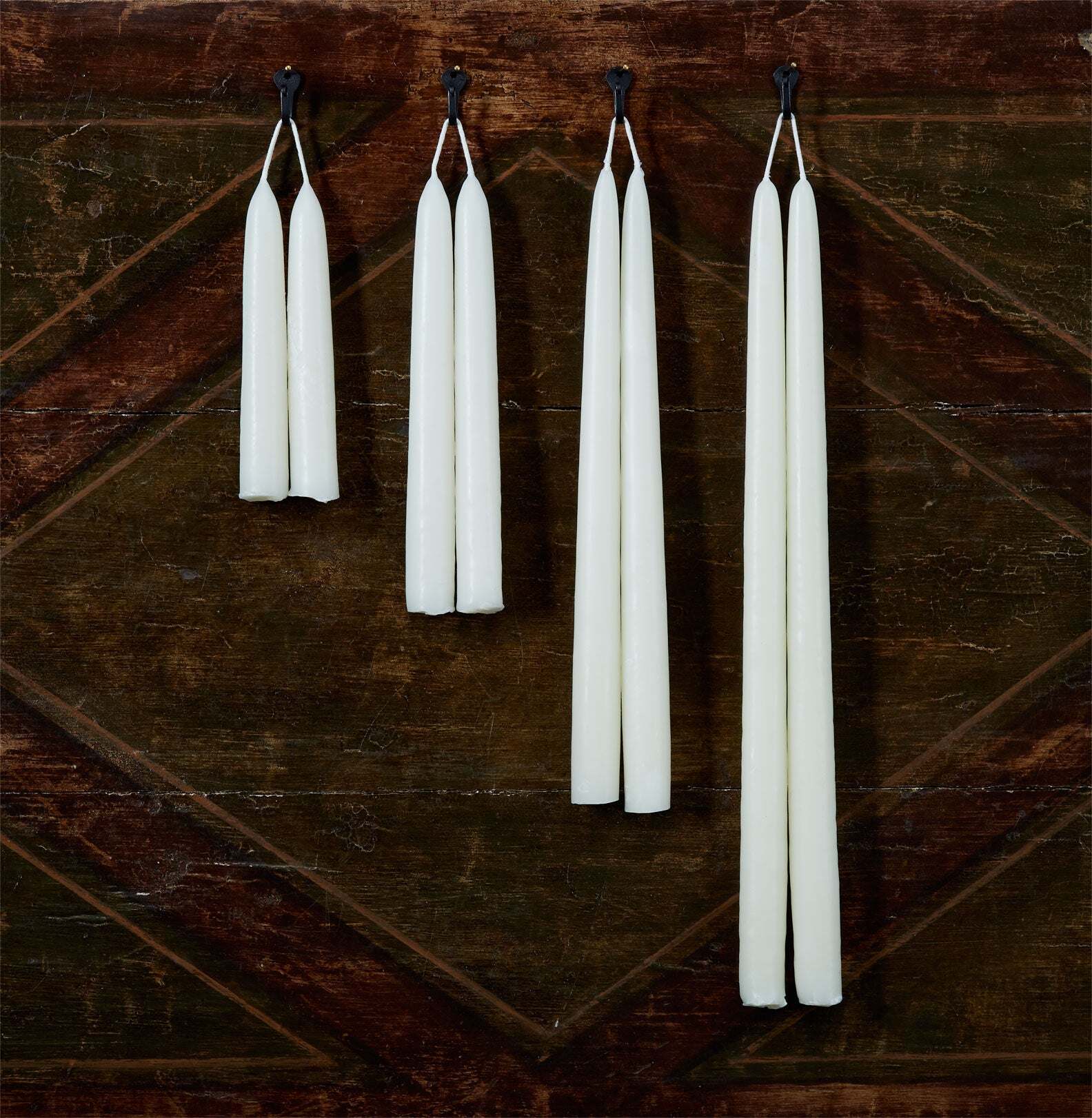 Match Pewter Ivory Beeswax Tapers (pair) Scented Candle β 16"
