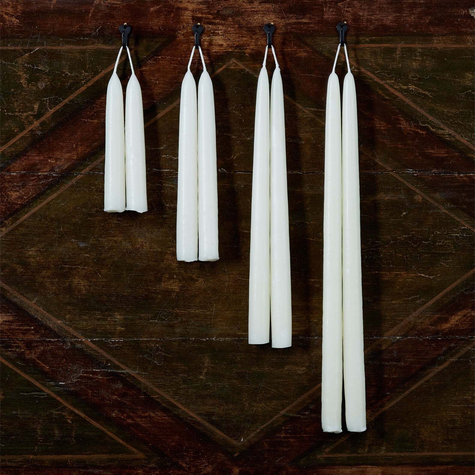 Match Pewter Ivory Beeswax Tapers (pair) Scented Candle — 6"