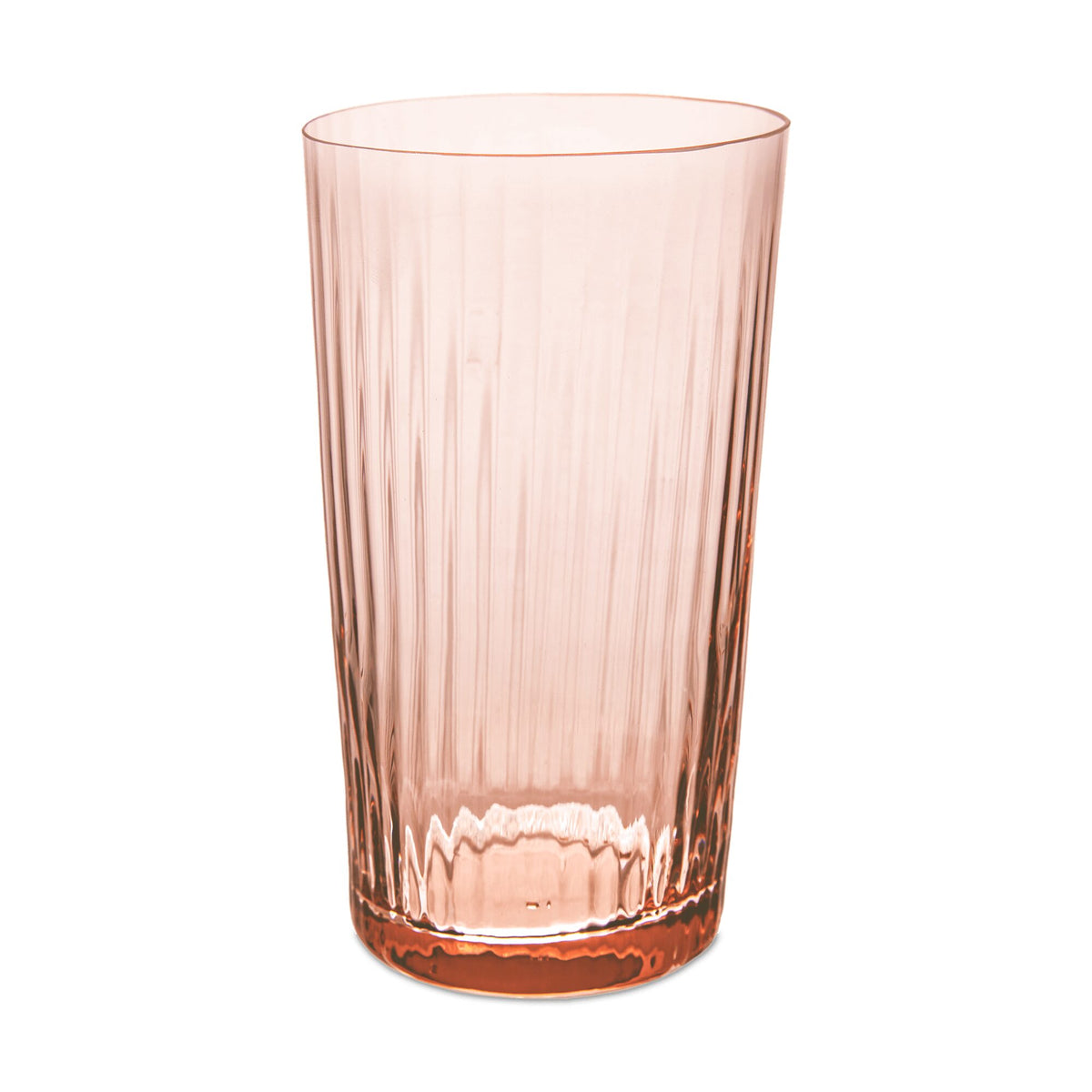 Match Pewter Lando Highball Glass β Rose Quartz, Pleat