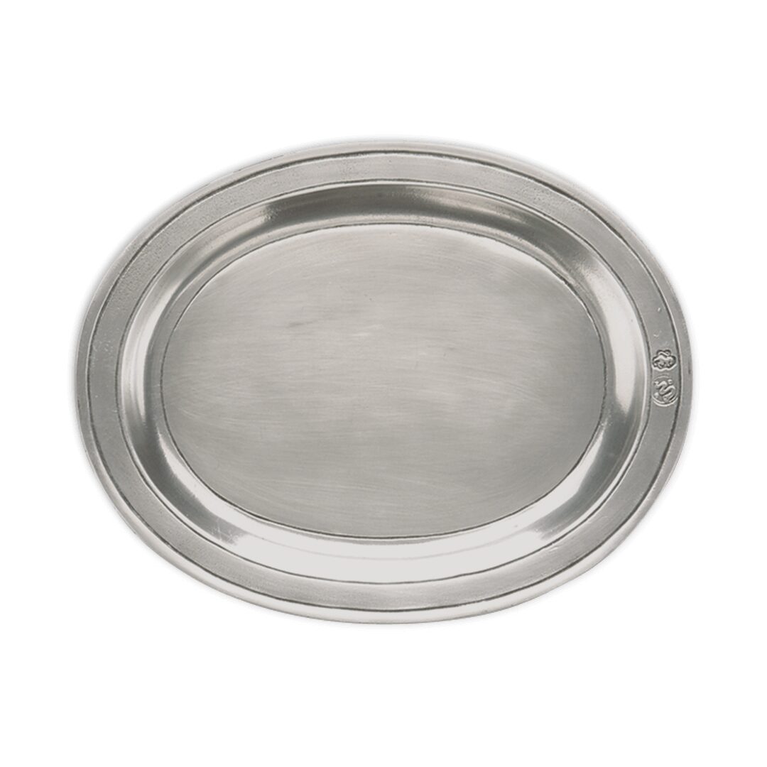 Match Pewter Oval Incised Tray, alternate view
