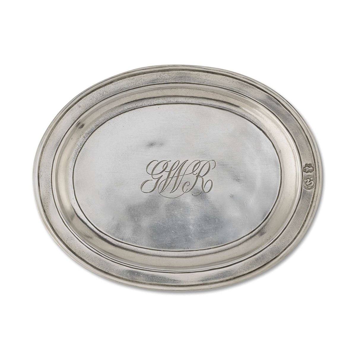 Match Pewter Oval Incised Tray, alternate view
