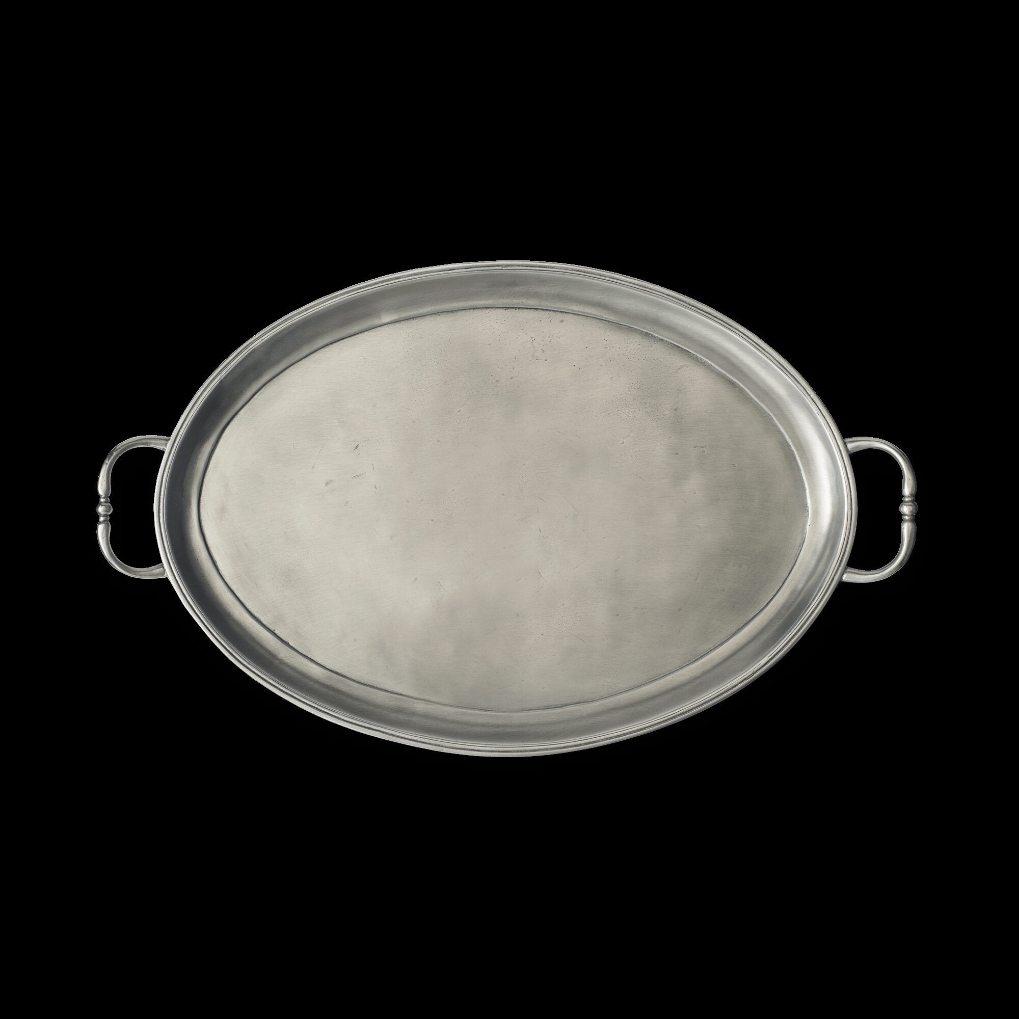Match Pewter Oval Tray with Handles, Medium
