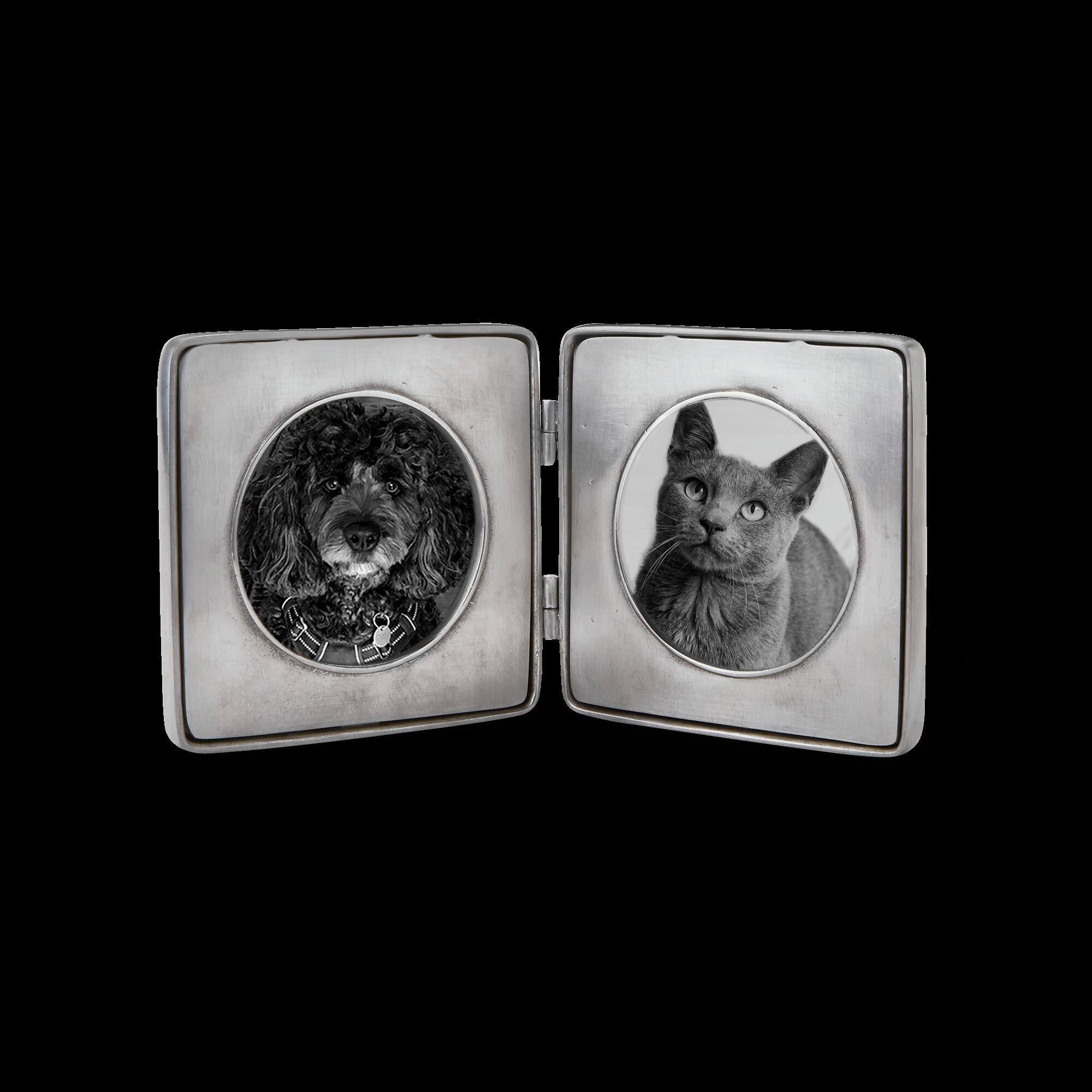 Match Pewter Piemonte Peltro Round Double Frame