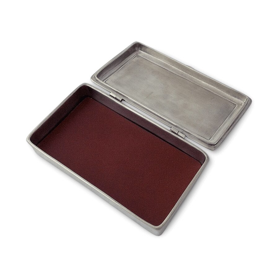 Match Pewter Rectangle Lidded Box with Leather, alternate view