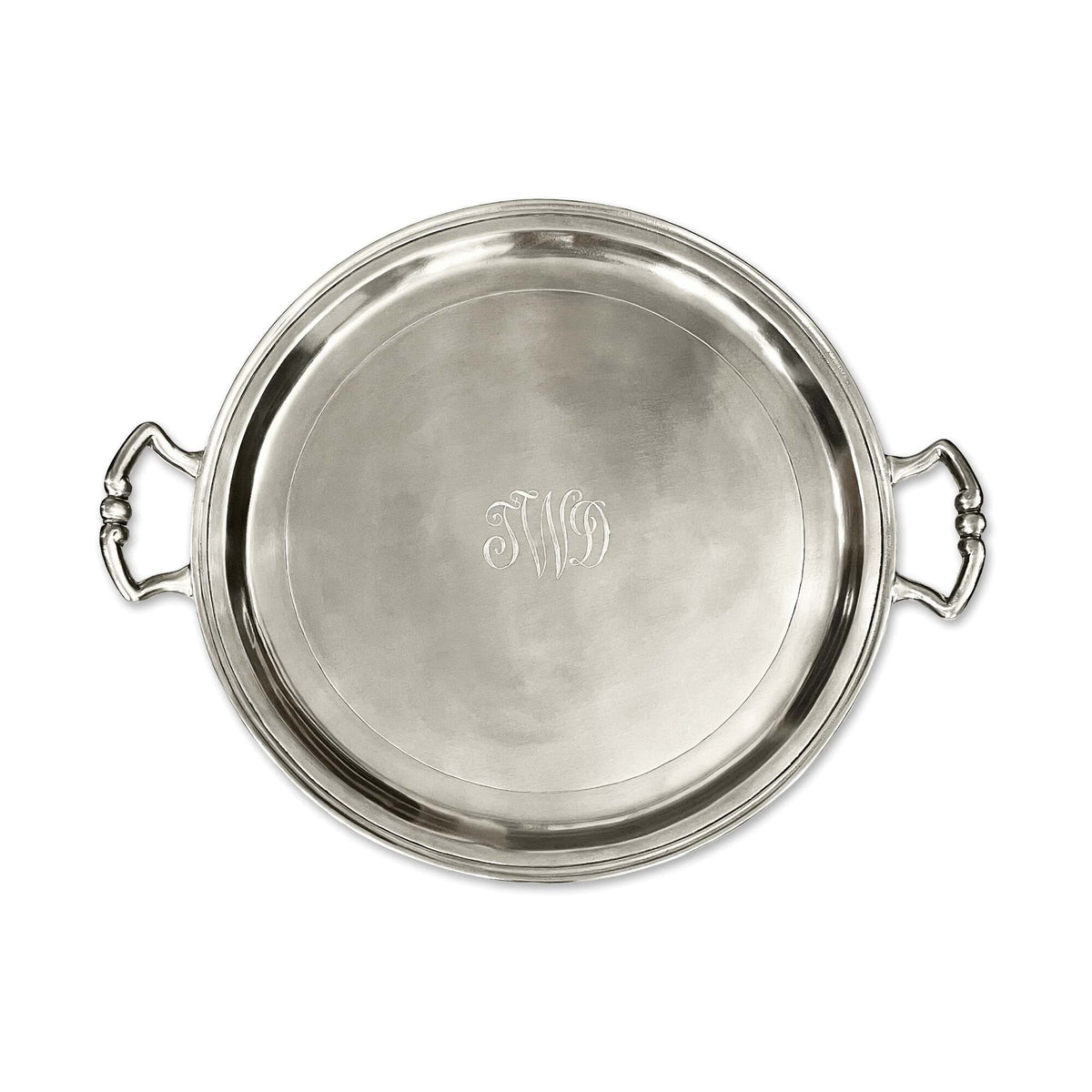 Match Pewter Round Tray with Handles – Default Title, alternate view