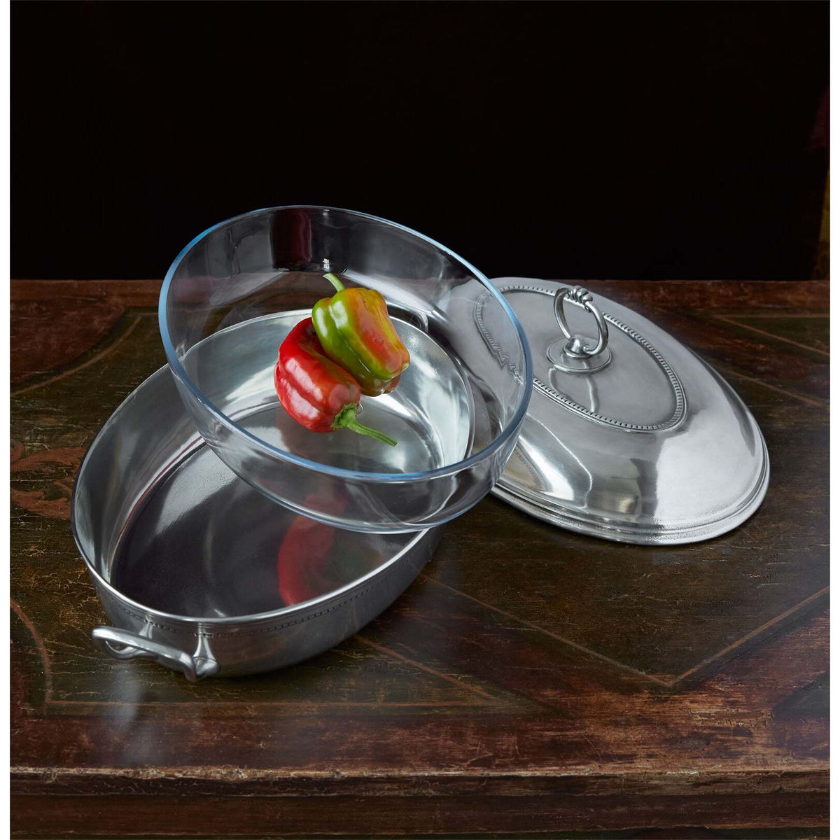 Match Pewter Toscana Pyrex Casserole Dish with Lid, alternate view