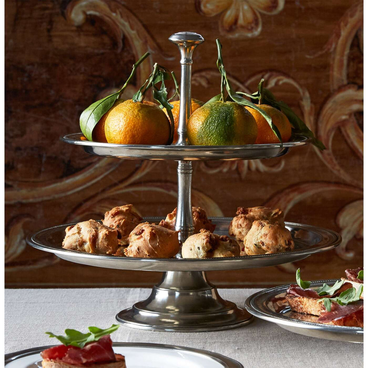 Match Pewter Toscana Two-Tier Centerpiece Centerpiece Serving Bowl, alternate view