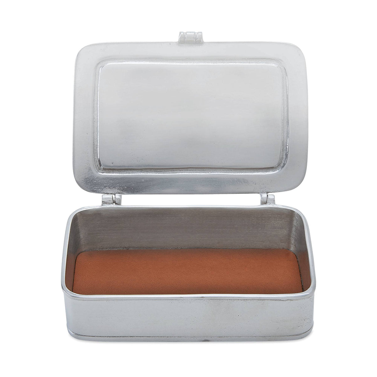 Match Pewter “XOXO” Box — Small, Brown Leather Insert