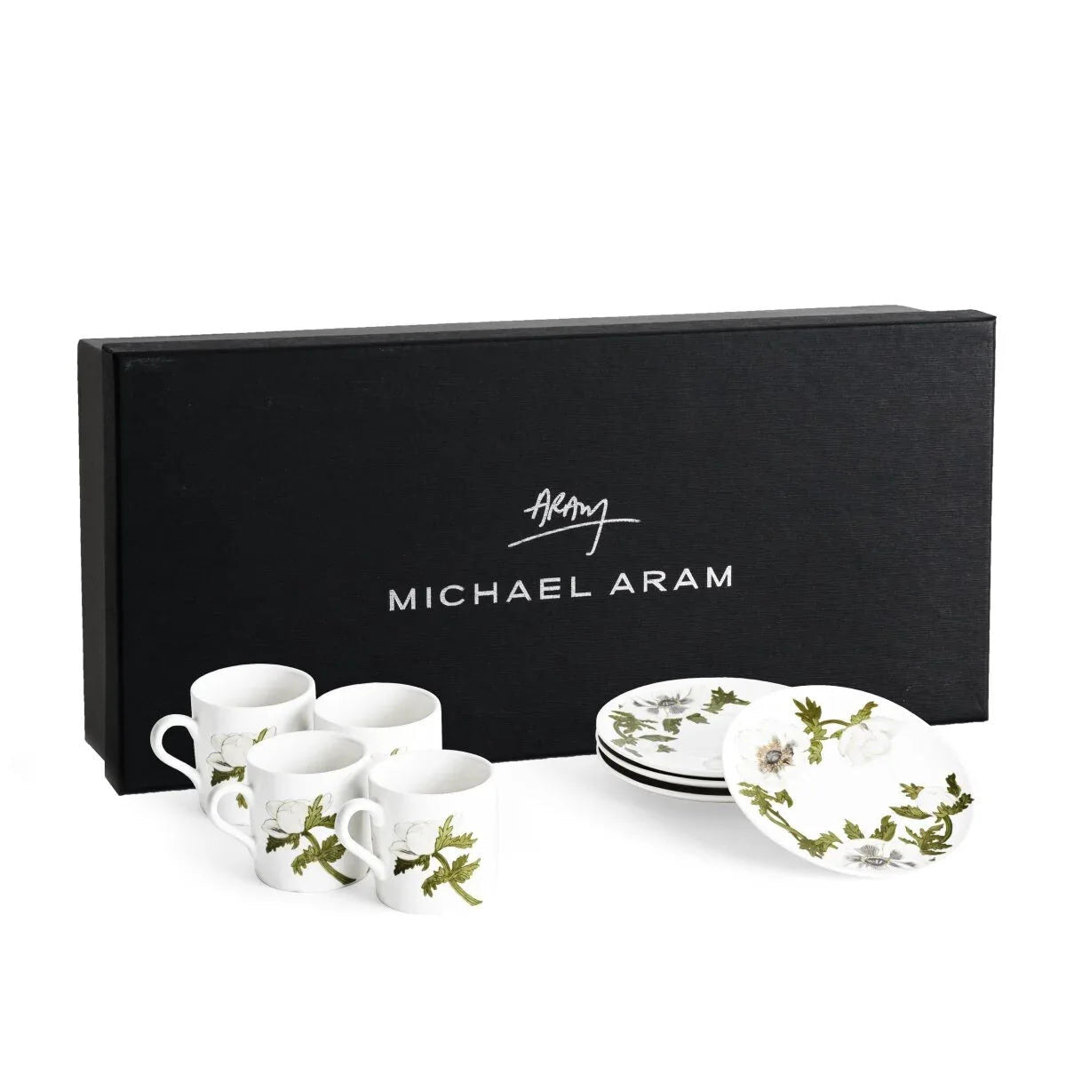 Michael Aram Anemone Painted Demitasse Set of 4 Demitasse Cup