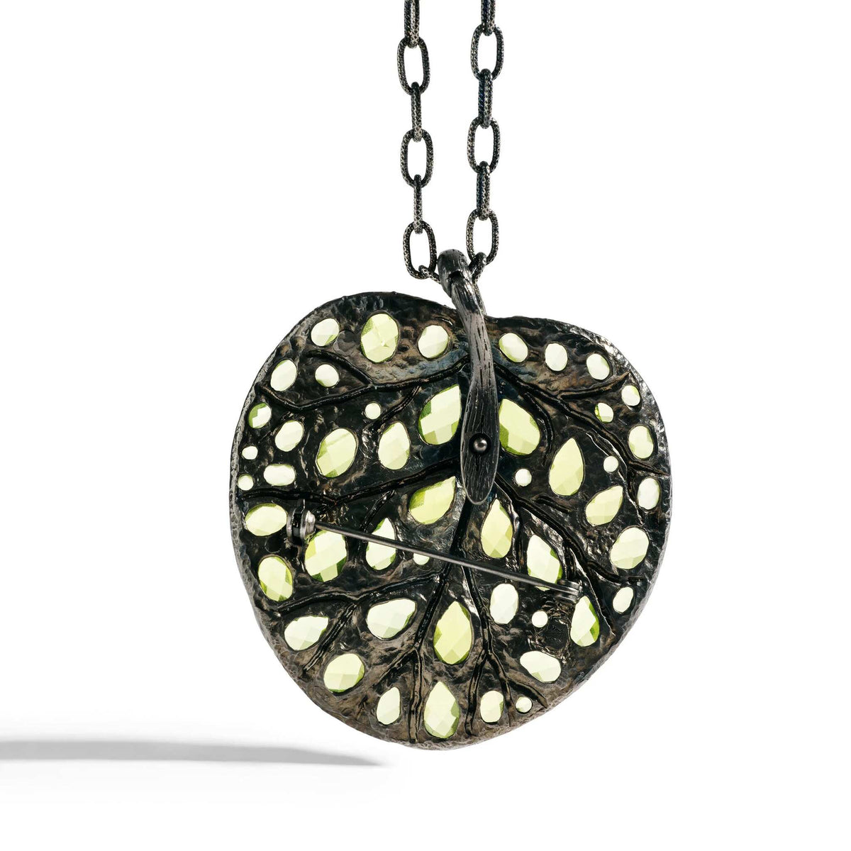 Michael Aram Botanical Leaf 53mm Necklace with Peridot and Diamonds, alternate view