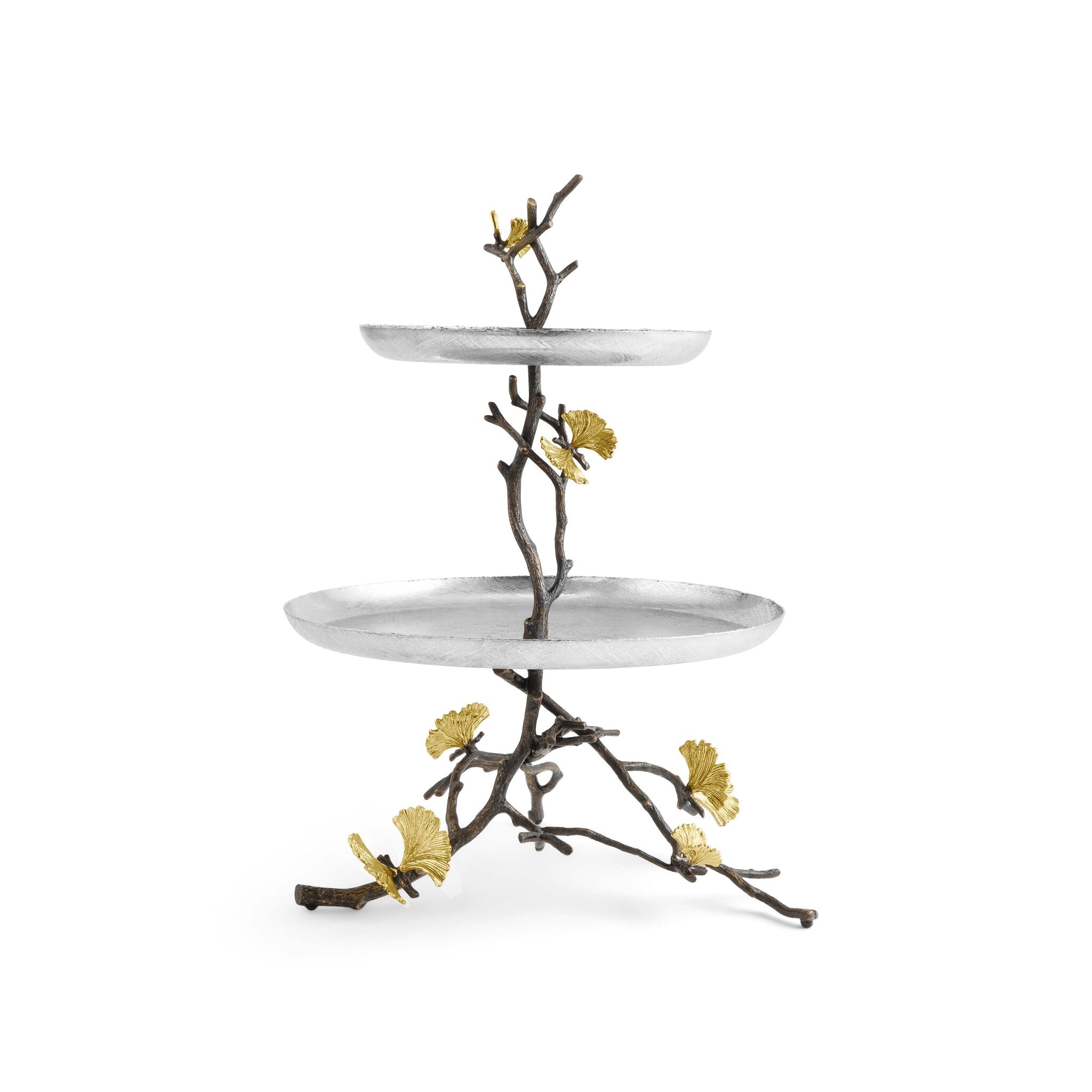 Michael Aram Butterfly Ginkgo 2 Tier Etagere Cake Stand