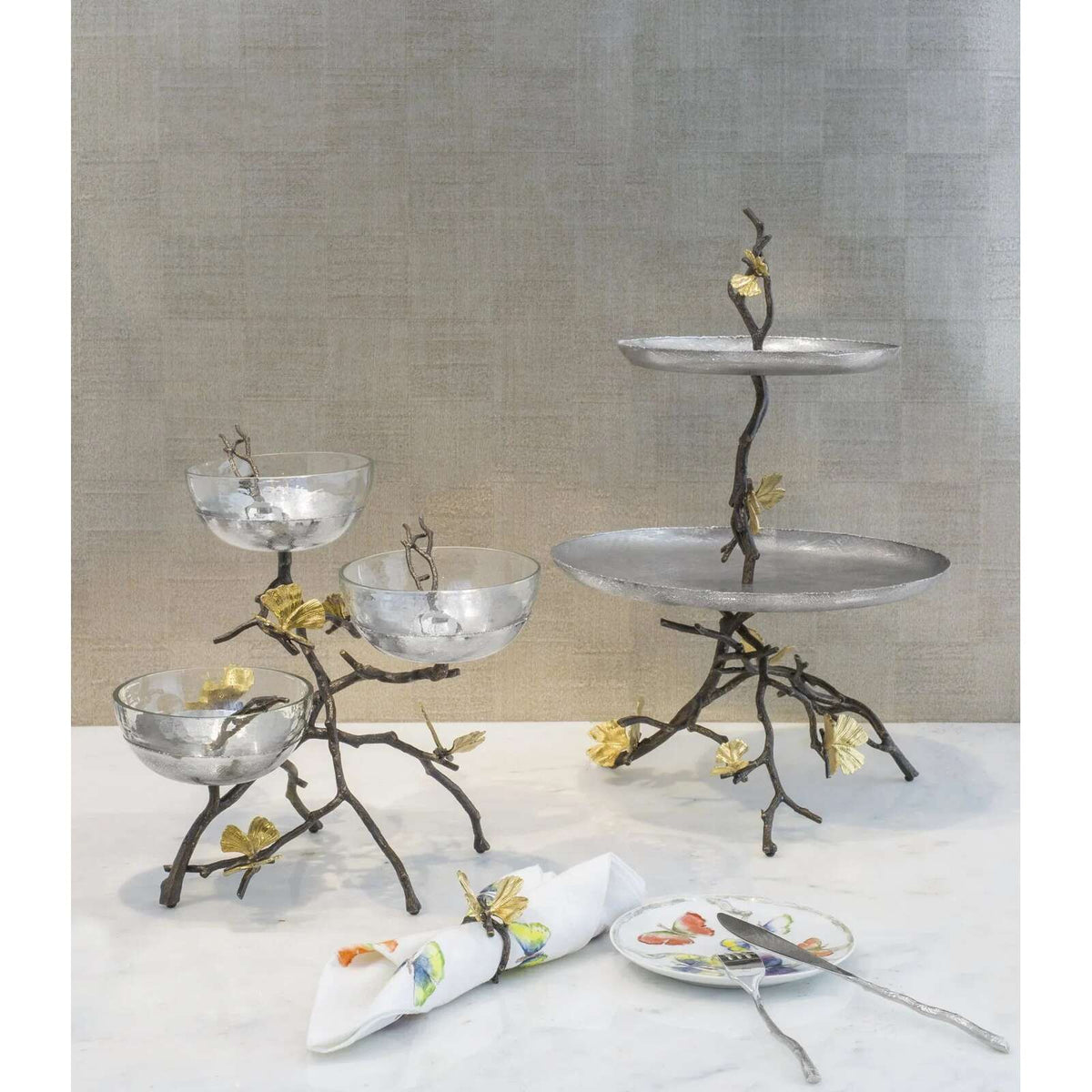 Michael Aram Butterfly Ginkgo 2 Tier Etagere Cake Stand, alternate view