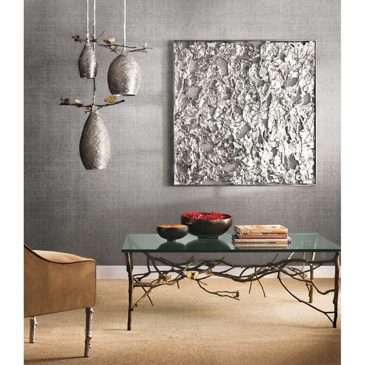 Michael Aram Butterfly Ginkgo Coffee Table, lifestyle view