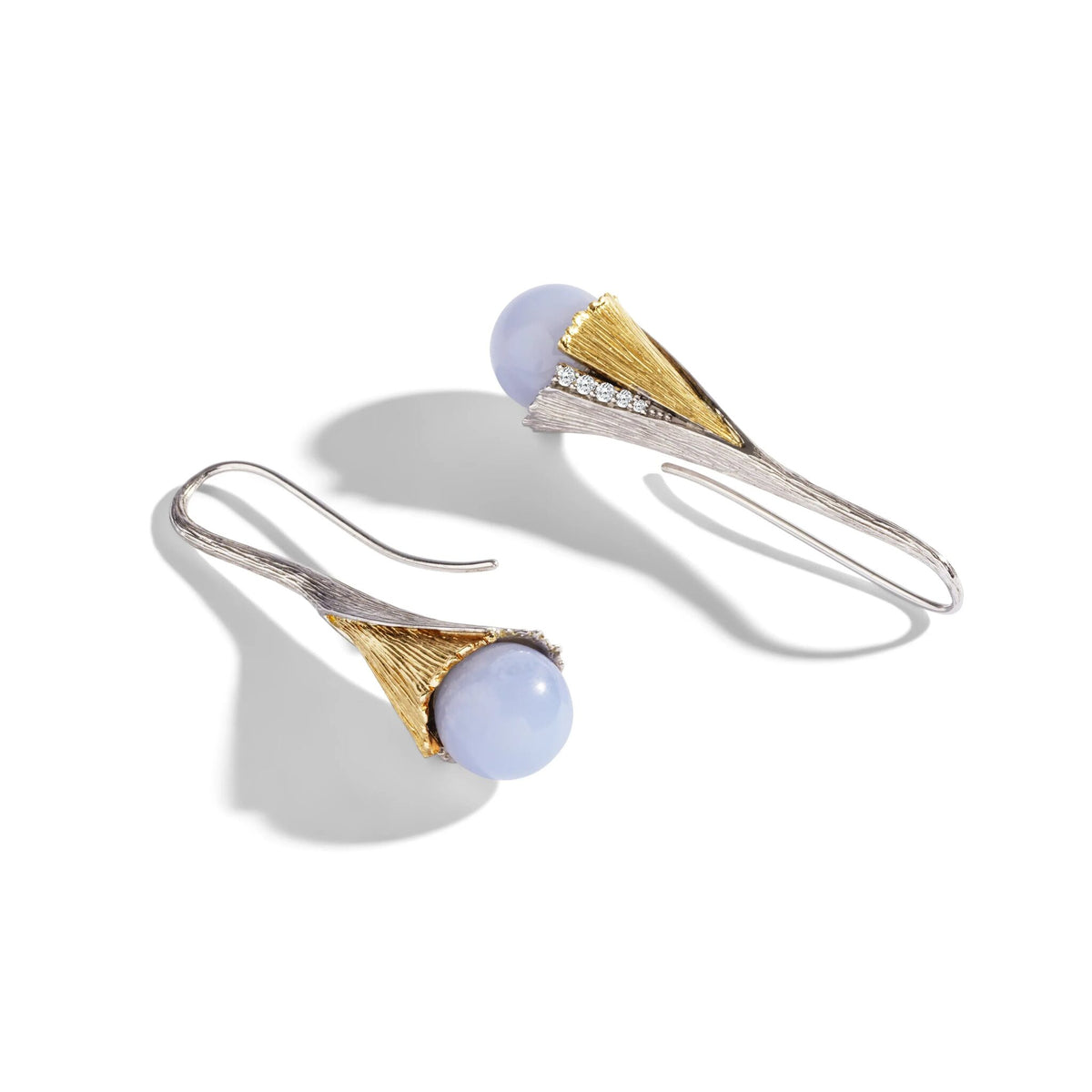 Michael Aram Butterfly Ginkgo Earrings with Chalcedony and Diamonds, alternate view