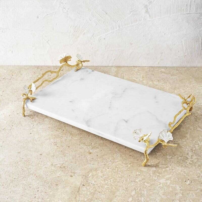 Michael Aram Butterfly Ginkgo Gold Cheese Board with Spreader Cheese Plate, alternate view