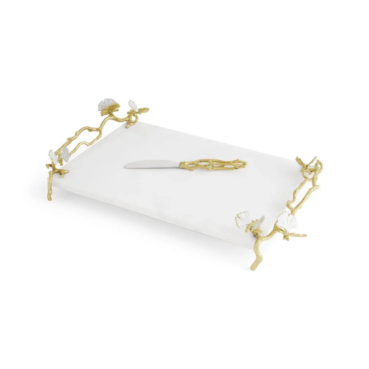 Michael Aram Butterfly Ginkgo Gold Cheese Board with Spreader Cheese Plate, alternate view