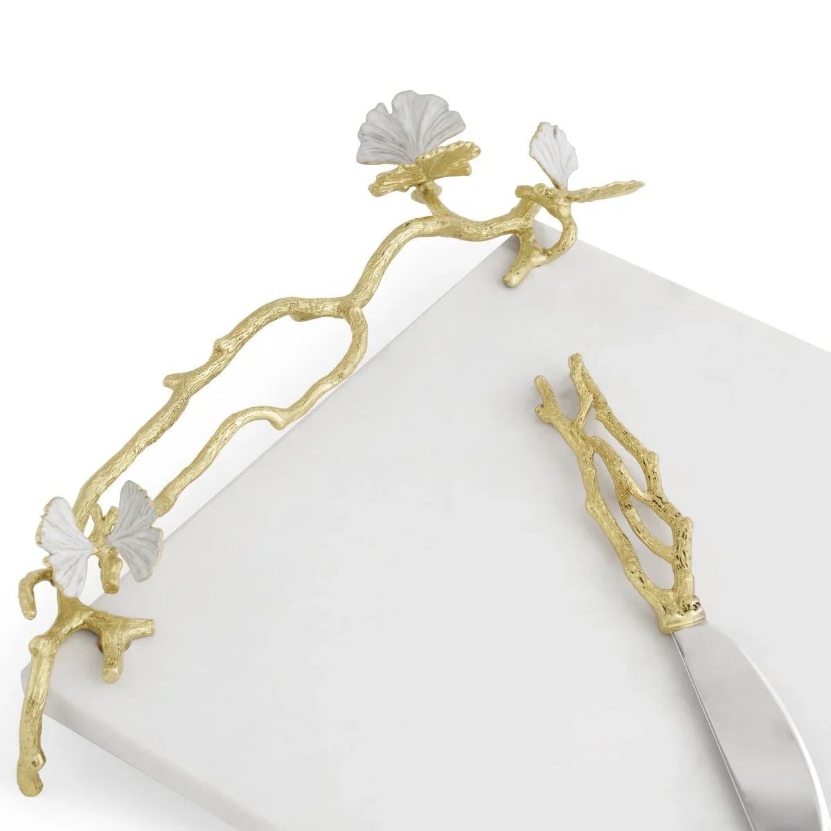 Michael Aram Butterfly Ginkgo Gold Cheese Board with Spreader Cheese Plate, alternate view