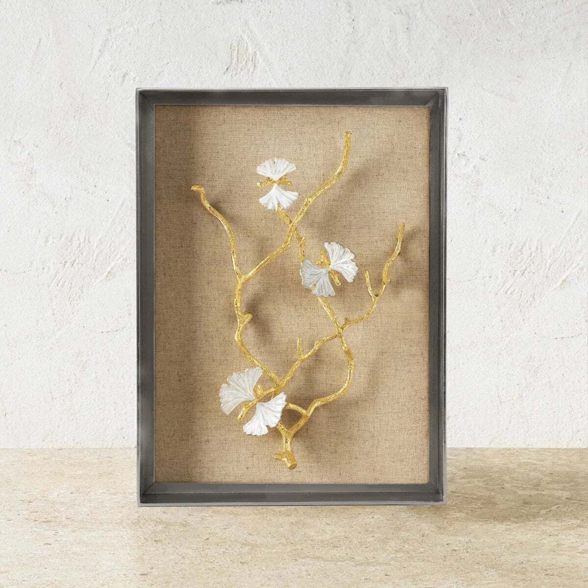 Michael Aram Butterfly Ginkgo Gold Fabric Shadow Box Wall Sculpture, alternate view