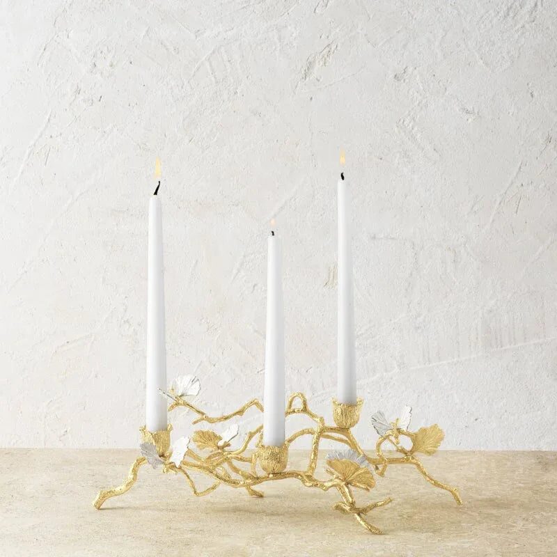 Michael Aram Butterfly Ginkgo Gold Low Candleholders, alternate view