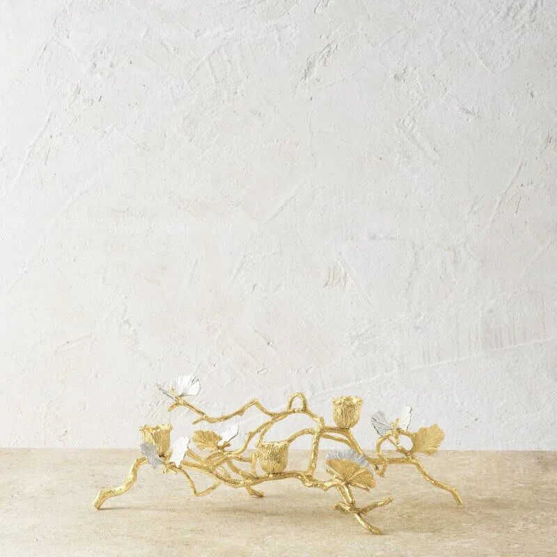 Michael Aram Butterfly Ginkgo Gold Low Candleholders, alternate view