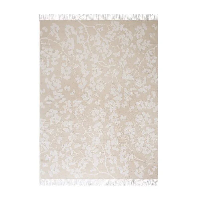 Michael Aram Butterfly Ginkgo Throw Stone and White Throw Blanket, alternate view
