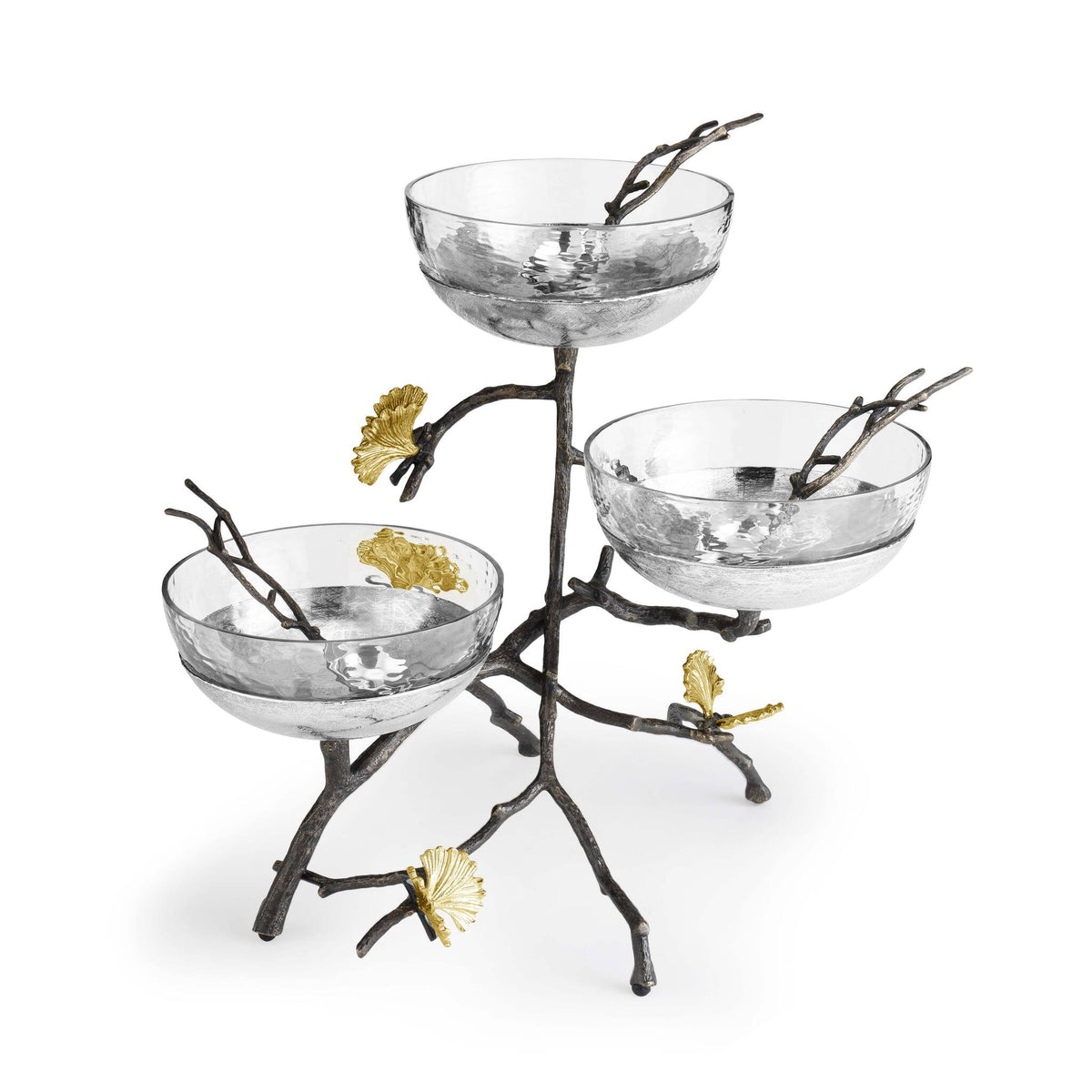 Michael Aram Butterfly Ginkgo Triple Bowl Set with Spoons, alternate view